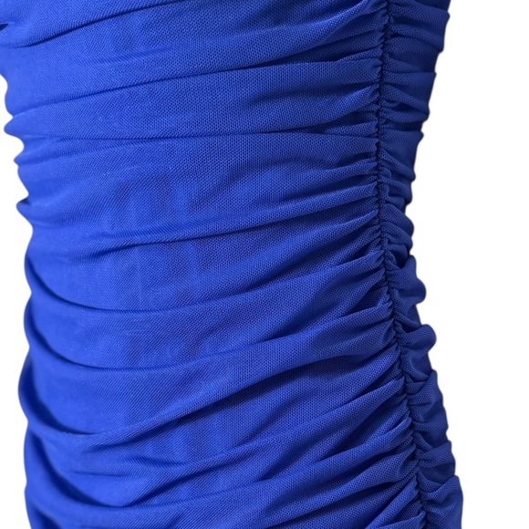 Emprada Kat Royal Blue Mesh Off Shoulder Dress size small - Picture 11 of 17